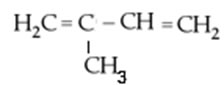 Fórmula estrutural do isopreno. 
